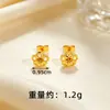 Aretes de Mariposa de Larga Duración para Mujer, Diseño de Flor Rosa, Latón Dorado Arena Vietnamita Aretes Chapados en Oro Mayoreo