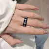 Anillo de Tela de Aleación, Anillo Abierto Minimalista de Mezclilla con Estrella de Cuatro Puntas para Mujer, Anillo Único de Diseño de Nicho para Dedo Índice