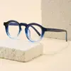 Gafas Redondas de Estilo Coreano, Marco Degradado de Moda, Sin Graduación para Estudiantes Mujeres, Retro Artístico, Antiluz Azul, Sencillas, Lisas, Versátiles, de Moda