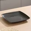 Plato de Cena de Plástico para el Hogar Plato de Frutas Plato de Bocadillos para el Hogar Plato de Frutas Secas Plato Cuadrado de Paja de Trigo Color Escandinavo