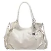 Bolso tote de cuero encerado, estilo coreano, de alta gama, vintage, para mujer, gran capacidad, se puede llevar debajo del brazo o como bolso de hombro, moderno