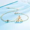 Deseo oferta especial color bañado en oro joyería tesoro citrino natural olivina abeja microincrustación pulsera suministro internacional
