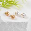 Brincos de Pérola Semicírculo Simples Novos Franceses Transfronteiriços, Luxo Acessível Elegante, Brincos Versáteis e de Alta Qualidade na Cor Champagne