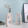Vaso Cerâmico Vazado Criativo Simples Estilo Minimalista INS para Casa Sala de Estar Bancada Escritório Inserção de Flores Enfeites Artesanais