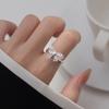 Anillo de lazo hueco estilo Nalan en plata pura 990ins con forma de corazón para niña dulce, exquisito anillo para el dedo índice R00937