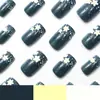 Unhas Postiças Wearable de Média Duração, Moda Galáxia Sonhadora Floral Bolinhas, 24 Peças, Venda Quente Transfronteiriça, Frescas e Modernas, Atacado