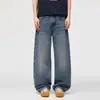 Ropa de hombre de moda / Nueva colección de primavera: jeans de pierna ancha, corte holgado, corte recto, de alta costura, retro, con pierna curva para hombre