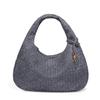 Bolsa feminina de ombro feita à mão europeia e americana, bolsa de camurça fosca, grande capacidade, bolsa de mão da moda, bolsa de axila