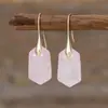 Pendientes de gancho de cobre chapado en oro con piedra natural, minimalistas y a la moda, con un diseño único, regalos de joyería transfronterizos europeos y americanos