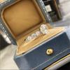 Anillo Longlongjin de plata s925 con diamantes redondos de 2 quilates, con diamantes de imitación femeninos y estrellas, a la moda, con diamantes grandes.