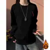Sudadera Bordada de Panal Estilo Americano para Hombre, Nueva Camiseta de Manga Larga Waffle de Cuello Redondo para Primavera y Otoño, Camiseta Base para Capa Interior de Fitness