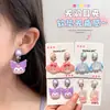 Aretes de Clip Lindos de Princesa Elsa para Niños Sin Perforación Aretes de Dibujos Animados para Niña Pequeña Aretes Colgantes para Bebé Aretes Anti-Dolor