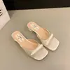 Sandalias Rosas Francesas Pequeñas de Tacón Grueso Zapatos de Hada Para Usar Afuera 2025 Nuevo Verano Vestido Lazo Fresco