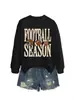 Amazon eBay sitio independiente moda cómoda versátil mujer temporada de fútbol cuello redondo manga larga sudadera