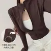 Transpirable Ajustado Secado Rápido Manga Larga para Mujer Delgado con Forro Polar Adelgazante para Correr Fitness Top Exterior Sensación de Alta Gama Ropa Deportiva para Yoga