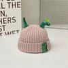 Sombrero de otoño e invierno para bebé, lindo, super lindo, forma de dinosaurio, sombrero de lana, invierno, para niños y niñas, cálido, tejido de punto tipo jersey