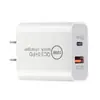 Carregador Rápido Pd Qc3.0 20W Adequado para Apple Android Porta Dupla Usb-A+Tipo-C Cabeça de Carregamento Padrão US