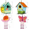 Juego de Carrillón de Viento para Casa de Pájaros de Madera sin Terminar Transfronterizo Juguete Colgante de Ensamblaje DIY de Madera para Niños Casa de Pájaros para Graffiti