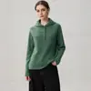 Nuevo suéter de cachemira para otoño e invierno para mujer, con diseño de capucha, cierre de botones, corte casual y holgado, mangas largas y estilo pullover moderno