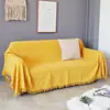 Manta de Sofá Xadrez Simples Moderna Transfronteiriça Toalha de Sofá Capa de Sofá à Prova de Poeira Modelo de Pousada Casa