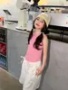 Ropa Infantil Floral y Colorida Chaleco para Niñas 2026 Verano Nuevo Color Brillante Dopamina Chaleco Versátil Energético Dulce Fresco Tendencia