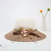 Sombrero de Paja de Ala Ancha para Salidas de Verano, Protección Solar, Juegos en la Playa, Sombrero de Pescador Tejido de Paja, Casual