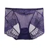 Renda sexy lingerie feminina tamanho grande ultra-fina respirável algodão entrepernas cintura sem costura quadril calcinha 001