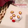 Año Nuevo Rojo Lunares Lazo Arte de Uñas Joyería Rojo Chino Carácter de Bendición Lingote Propicio Deseoso Accesorios de Uña Portátiles
