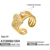 Mili Versátil Flor Noble Incrustada Circonio Acero Inoxidable Resistente al Color Moda de Gama Alta Conjunto de Anillos de Joyería para Mujeres