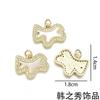 Colgante de collar con concha de animal, accesorio de joyería DIY con diseño de poni de dibujos animados europeos y americanos, colgante decorativo de cobre y oro de 18 quilates.