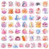 50 piezas de pegatinas de animales de dibujos animados estilo acuarela de cuento de hadas, mascotas lindas como gatitos y zorros, materiales de decoración para funda de teléfono y diario DIY
