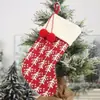 Decoraciones navideñas bordadas personalizadas de Etsy, calcetines de lana, bolsas de regalo navideñas de reno rojas y blancas, calcetines navideños tejidos