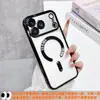 Adecuado para Funda de Teléfono Móvil Iphone18Pro, Funda Transparente Magnética Galvanizada con Película para Lente Incorporada, Funda Protectora de Cobertura Total Apple 17