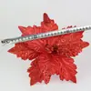 Flores Decorativas de Natal em Várias Cores, Flores Artificiais de Tecido, Decorações de Feriado com Glitter e Lantejoulas, Flores Decorativas de Natal