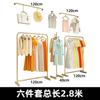 Estante de Exhibición para Tienda de Ropa de Pie Combinación Montada Lateralmente Estante Estante Dorado para Exhibición de Ropa de Mujer Perchero para Ropa de Niño