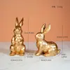 Set de Conejos de Madera Creativos de Pascua Transfronterizos Decoración Nórdica para el Hogar, Jardín Exterior Manualidades de Resina Adornos