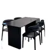 Mesa y Sillas de Comedor Minimalistas Negras Mate de Piedra Sinterizada para Hogar Apartamento Pequeño Mesa de Comedor Rectangular Simple Italiana