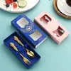Juego de Regalo de Acero Inoxidable Transfronterizo con Cuchara y Tenedor Creativos de Relieve Estilo Palacio, Tenedor para Frutas, Cuchara para Café, Tenedor para Postre