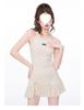Traje de baño de alta gama para mujer, verano, conservador, adelgazante, 2025, nuevo, estilo falda dividida, traje de baño realzador de busto pequeño para estudiantes de aguas termales