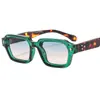 Gafas de Sol de Moda Cuadradas Europeas y Americanas Transfronterizas, Combinación de Colores Vibrantes, Gafas de Sol Modernas, Espejos de Contraste de Color de Personalidad Retro