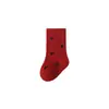 Calcetines para bebé, nuevo estilo de otoño, calcetines de princesa con lazo de encaje rojo para niñas, niños pequeños y bebés, calcetines rojo brillante para Año Nuevo