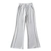 Outono e inverno americanos calças cinza micro flare femininas cintura alta emagrecimento esportivas casuais calças de moletom caimento calças de moletom emagrecedoras com forro de fleece