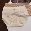 Estilo pastoral estampa floral 10A antibacteriano calcinha feminina algodão puro entrepernas estendido acabamento em renda francesa boxer de alta elasticidade