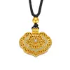Nuevo Bolso Cerradura Ruyi Hueco Incrustado de Diamantes Estilo Chino Collar Cerradura Larga Vida Filamentoso Hueco Incrustado Completamente con Diamantes Collar Colgante para Mujer