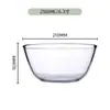 Tigela de Vidro Transparente Resistente a Altas Temperaturas Térmica Doméstica Vidro para Assar Bacia de Vidro Tigela Grande para Sopa Tigela Grande para Massa Ovos Salada Bolo