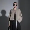 2026 Nueva Chaqueta de Lana Versátil con Cuello Americano para Mujer Otoño Invierno Estilo Coreano Silueta Holgada Chaqueta Corta Top