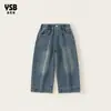 Ropa para niños Yingsibo: Jeans rectos versátiles para niñas, nueva colección de otoño, pantalones de pierna ancha, pantalones casuales para niños mayores