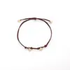 Europa y Estados Unidos pulsera de mano con cuentas de hilo de mano de oro de 18 quilates y plata, pulsera de amor hexagonal, adornos de mano redondos pequeños para amantes de marca