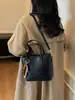 Bolso de Cubo de Mano con un Toque de Alta Gama, Bolso Cruzado de Nicho para Mujer, Nuevo Bolso Cruzado de Mano de Moda Versátil Retro Otoño e Invierno
