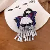 Presilha de cabelo com laço estampado em acrílico, luxo leve e alta moda, pinça de garra estilo étnico, design único, acessório de cabelo de nicho para mulheres